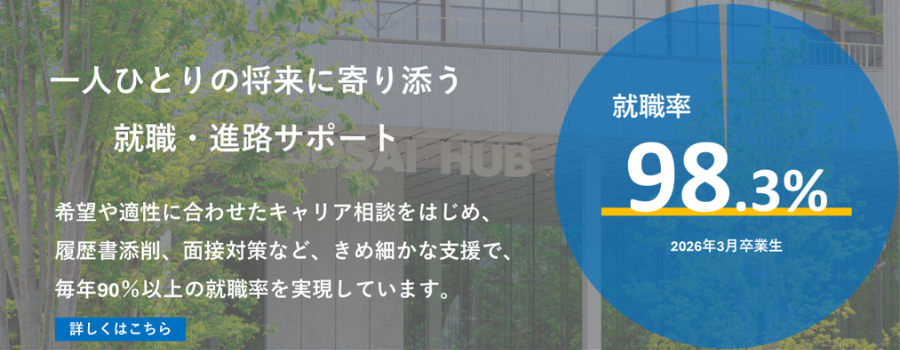 就職率96.7%(就職データページへ)