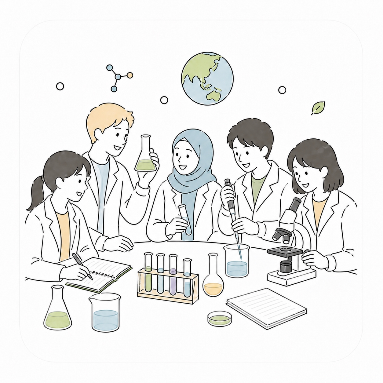 留学生との交流のイラスト