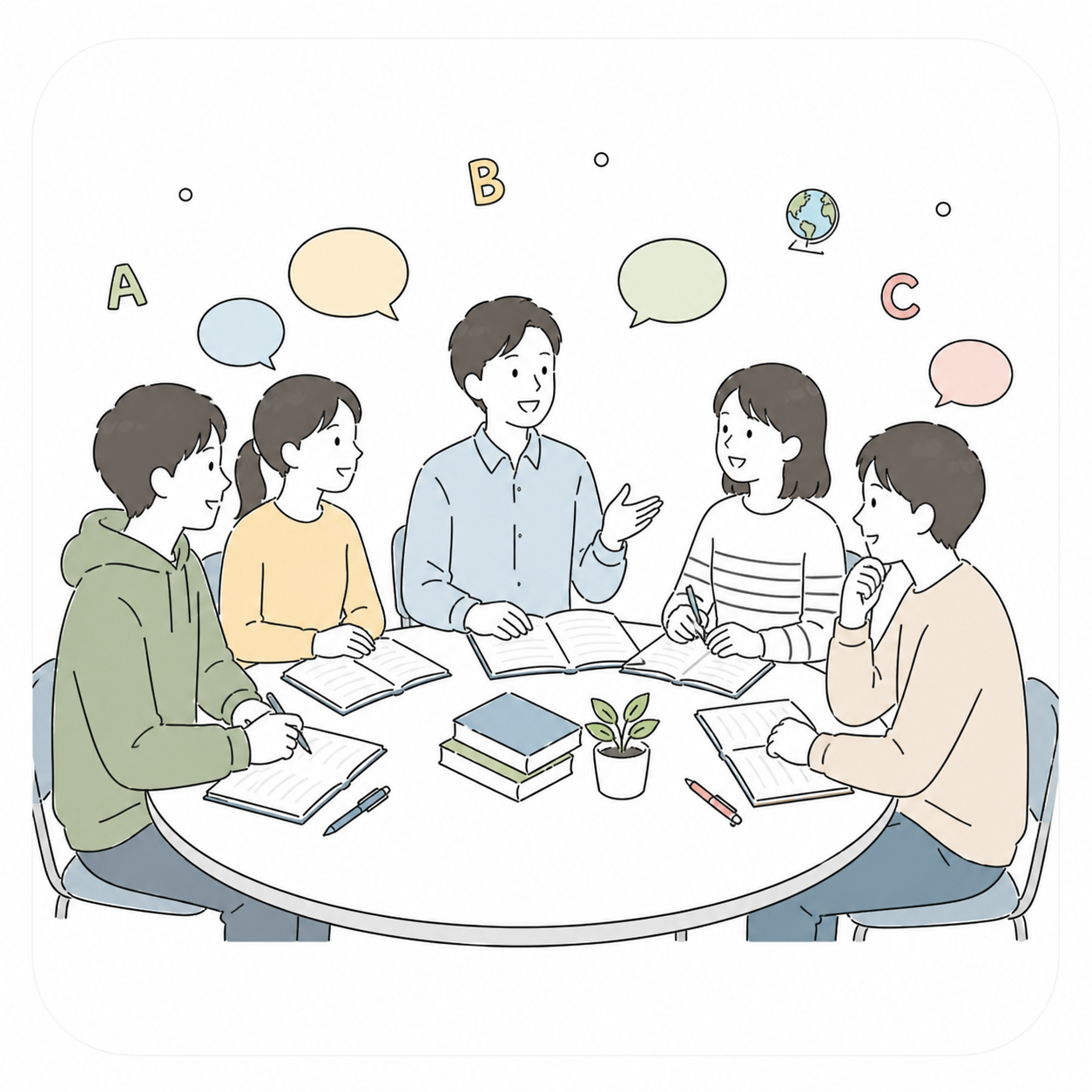 英会話の練習のイラスト