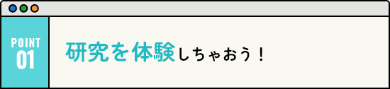 研究を体験しちゃおう！
